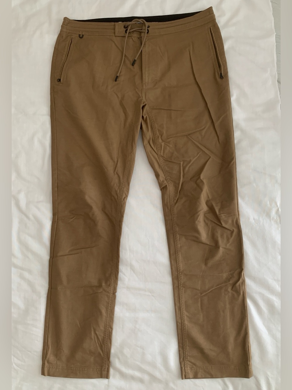 Roark Layover Traveler Pants Men 34 Dark Khaki Brown Stretch Chino GUC